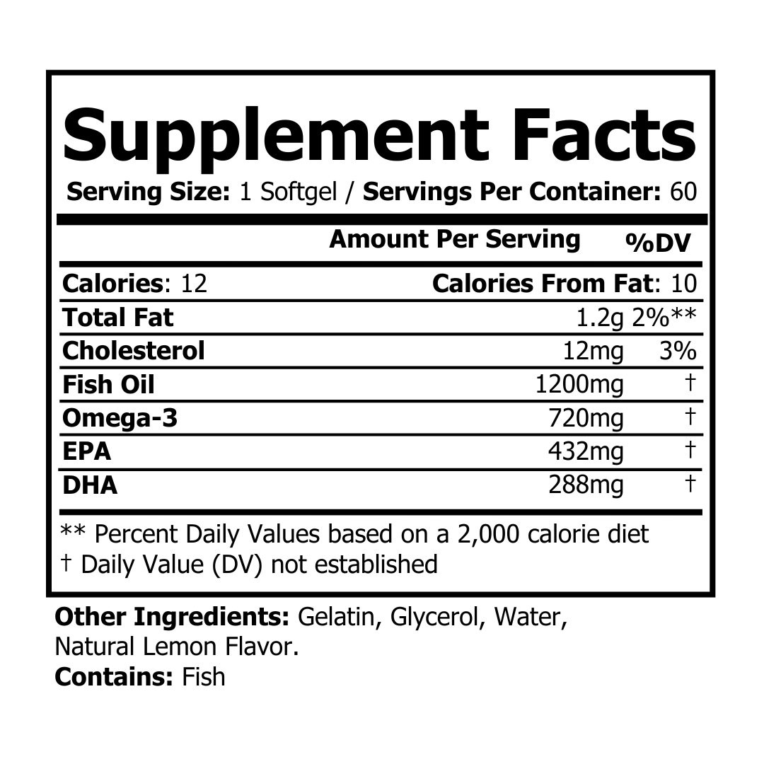 Omega 3 Fish Oil - Lemon Flavor