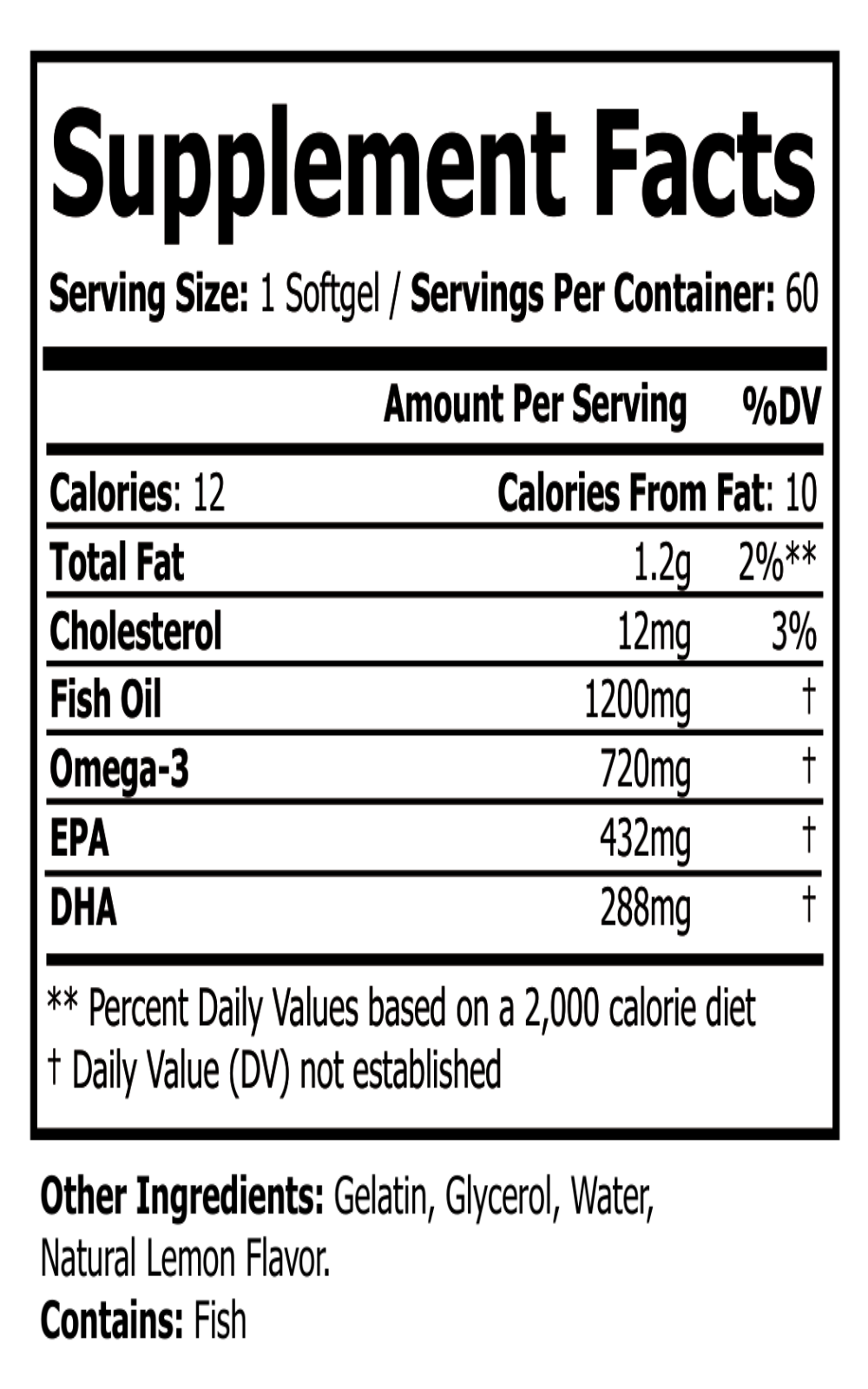 Omega 3 Fish Oil - Lemon Flavor