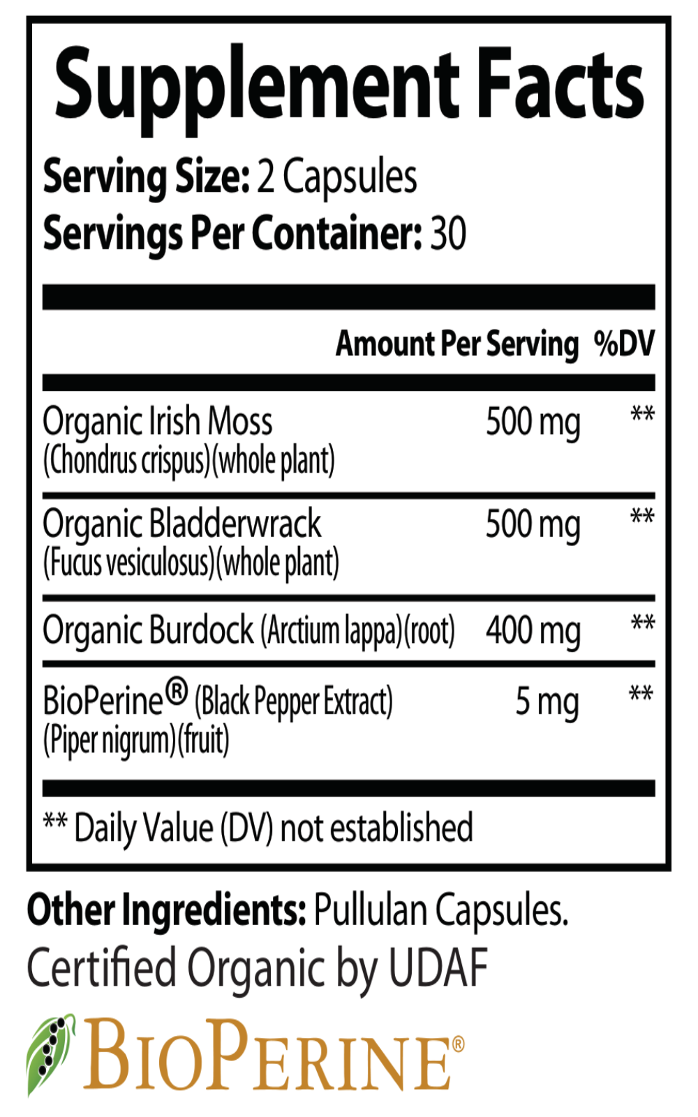 Organic Sea Moss BE